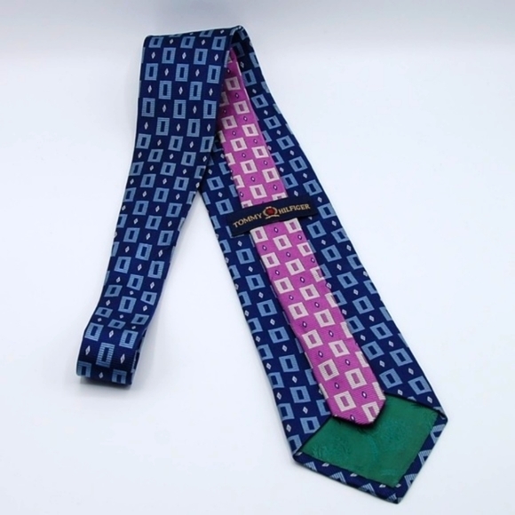 Tommy Hilfiger Geometric Two Tone Tie Silk - Picture 6 of 8
